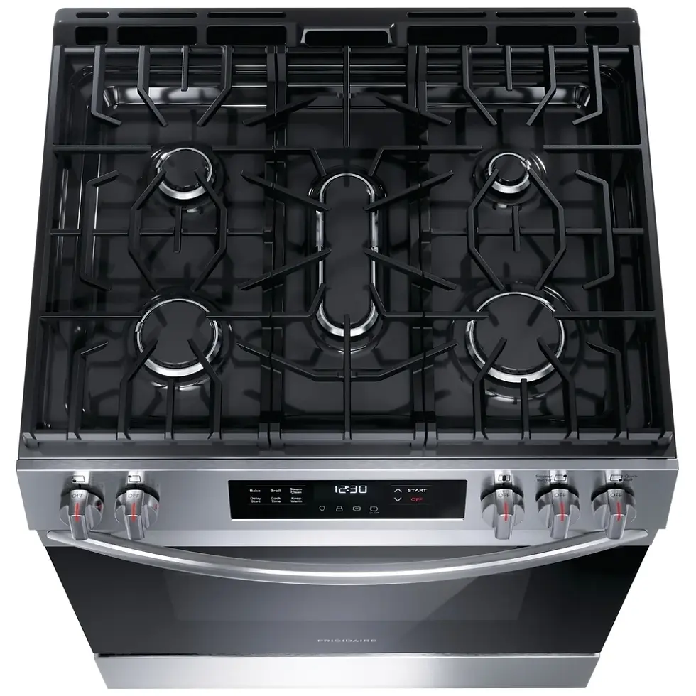 Thumbnail: Frigidaire FCFG3062AS Gas Range, 30 inch Exterior Width, Self Clean, 5 Burners.