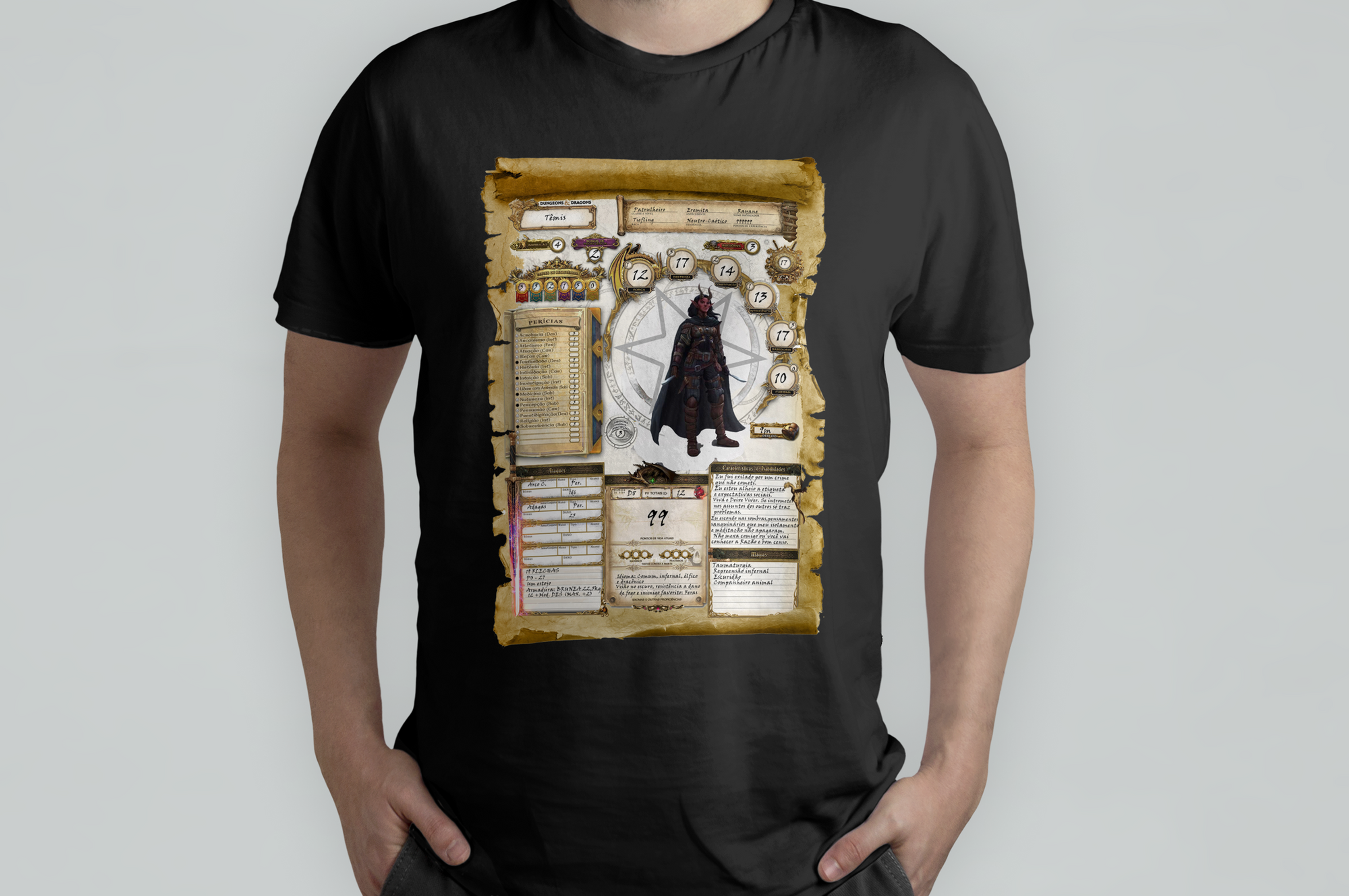 Camiseta Ficha D&D