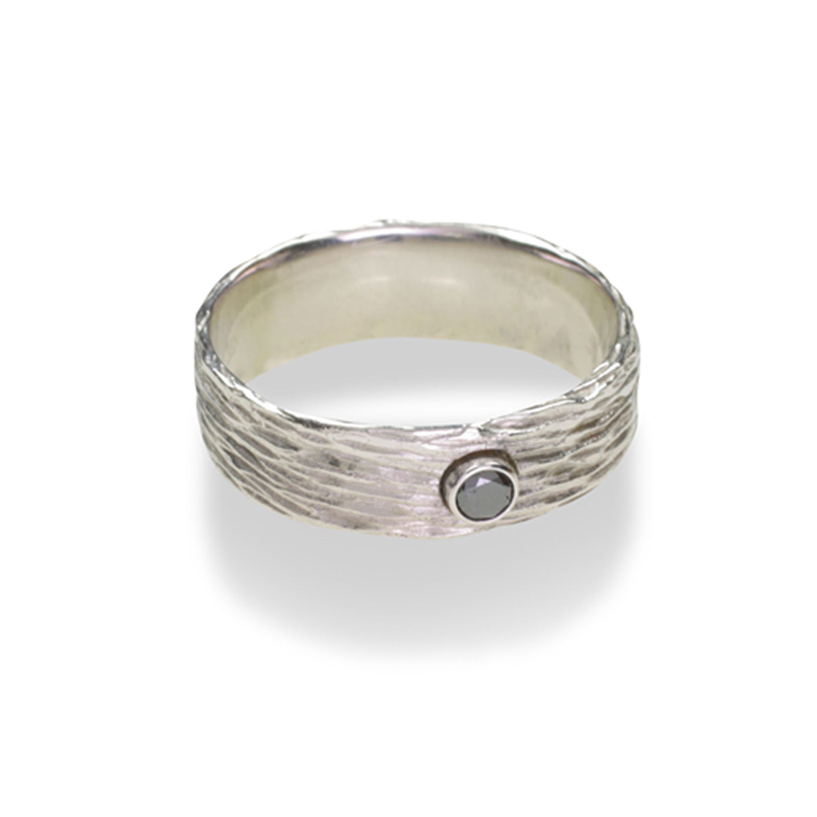 Pebble Diamond Wide Band