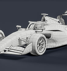 Dallara F2 2024 Formula 2 Race Car White Mockup PBR 3D model
