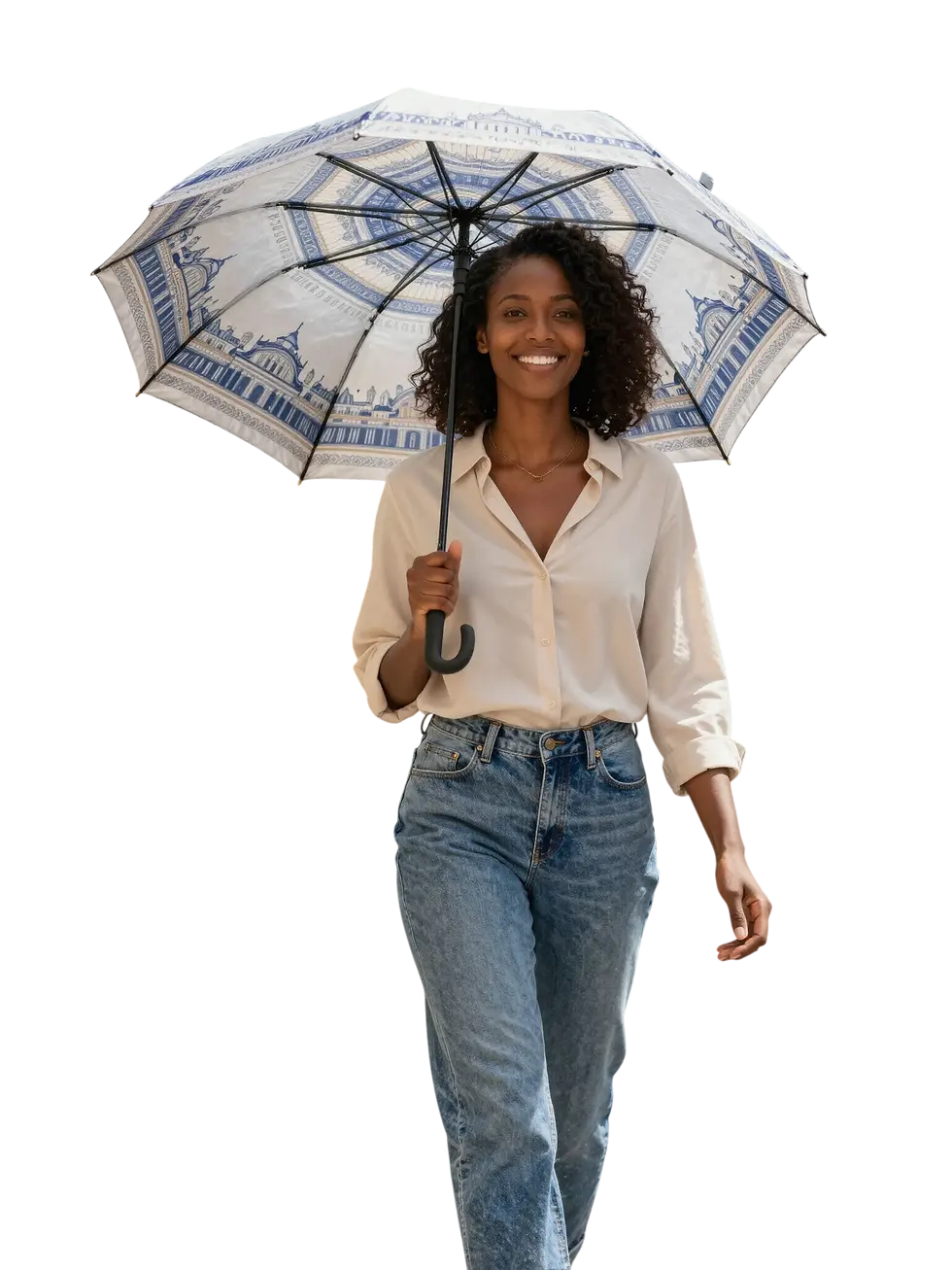 Woman walking with an Every Day Umbrella