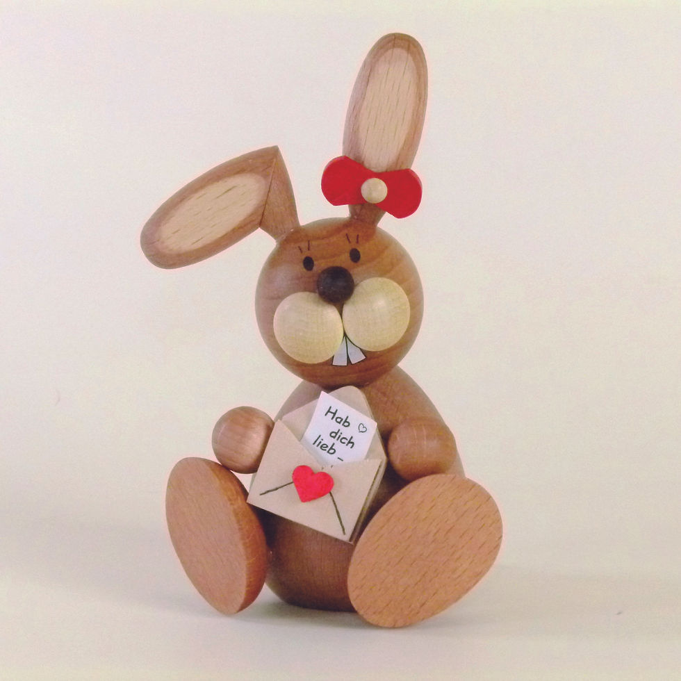 Ullrich Osterhase sitzend mit Brief 11,0 cm groß