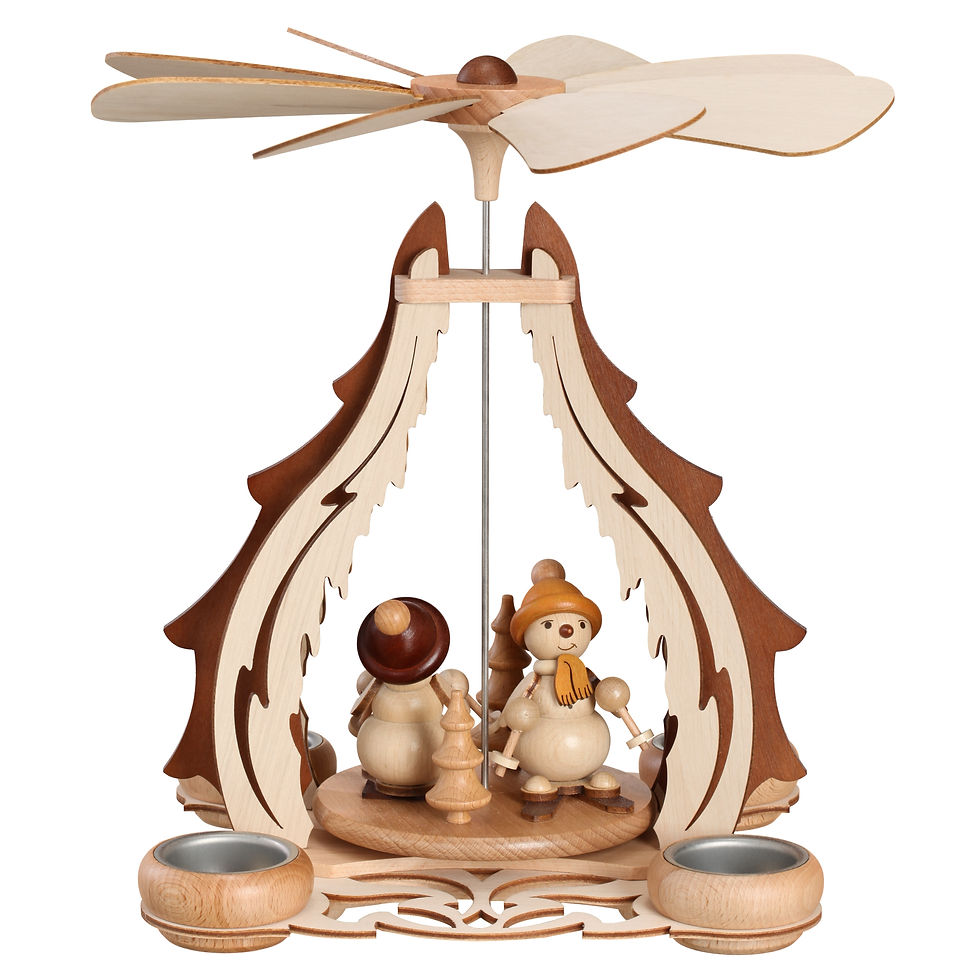 Pyramide Tischpyramide Schneemänner unter Eiszapfen 30cm