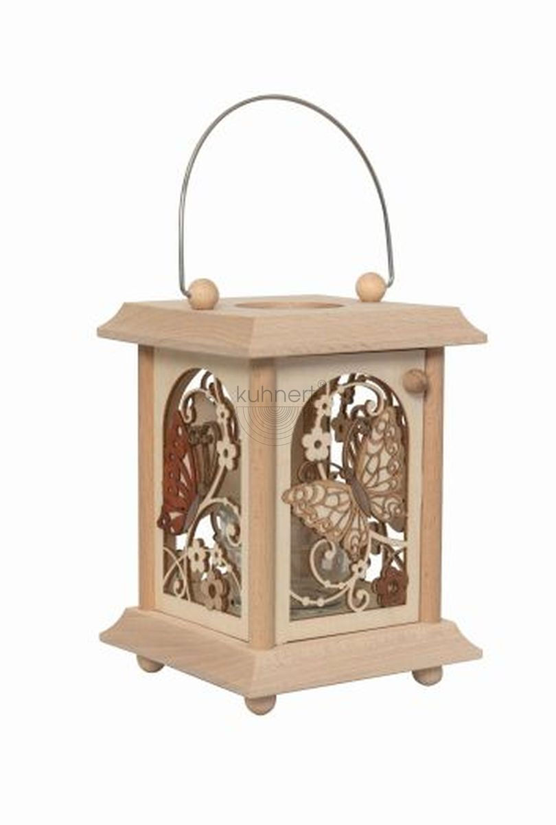 Tischlaterne Schmetterling Holz Kuhnert 17cm 27035