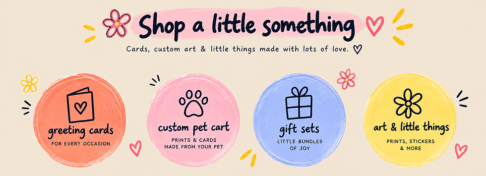 Shop Oh, Evie! greeting cards, custom pet art, gift sets, art prints and handmade gifts.