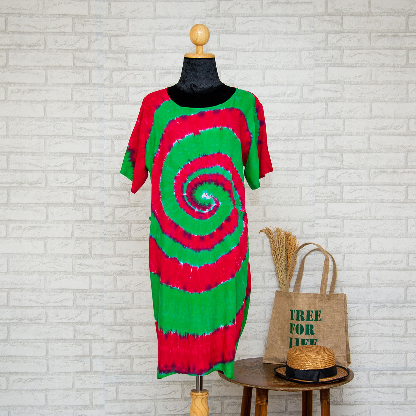 ชุดแซคยาว 2 กระเป๋า แขนสั้น ชุดเดรส เสื้อผ้าแฟชั่นผู้หญิง FREE SIZE