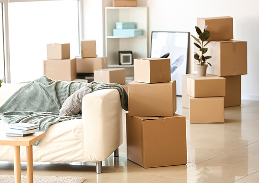 Couch and Boxes