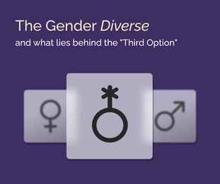 illustration of the gender diverse next to the female and male symbols