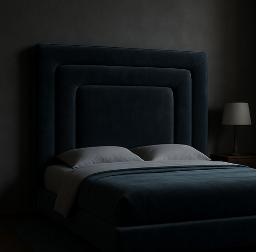 Kopfteil Bett "Echo2" aus weichem Samt- handgefertigtes Designer Kopfteil nach Maß aus der Head over Bed Manufaktur Tegernsee