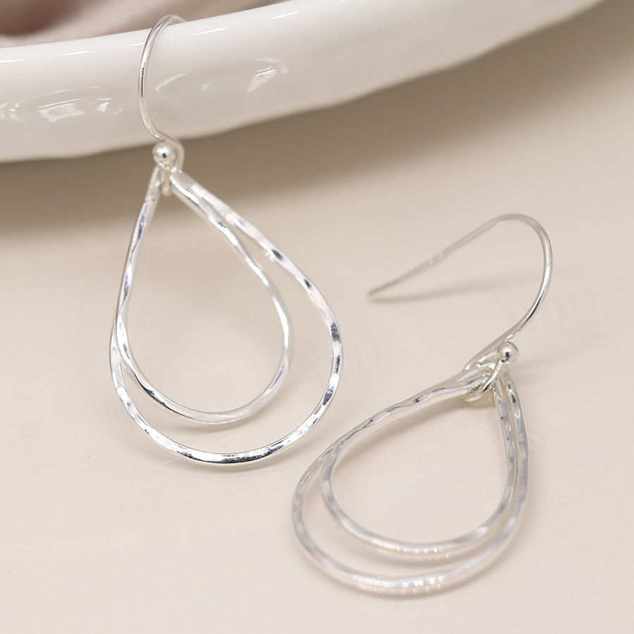 Sterling Silver Double Teardrop Earrings