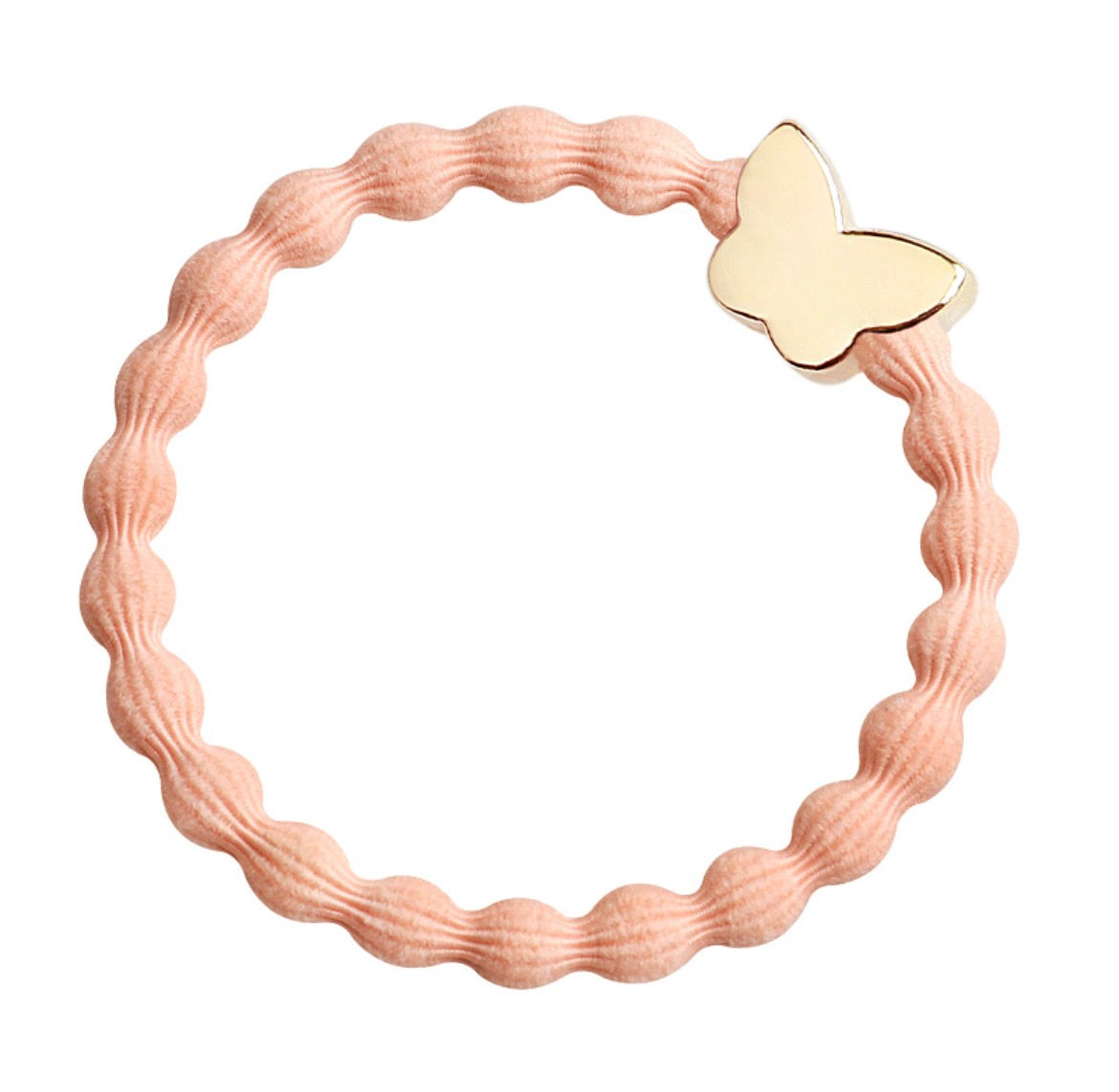 Peach Bangle Band with Gold Butterfly
