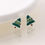 Thumbnail: Sterling silver Christmas tree stud earrings with green crystals