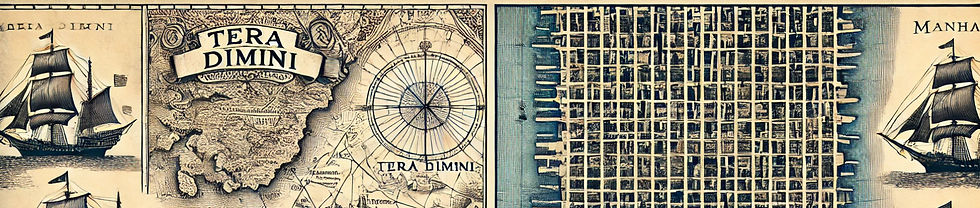 Close-up of an antique New York City map and rare book bindings from a highly collectible printed book set.