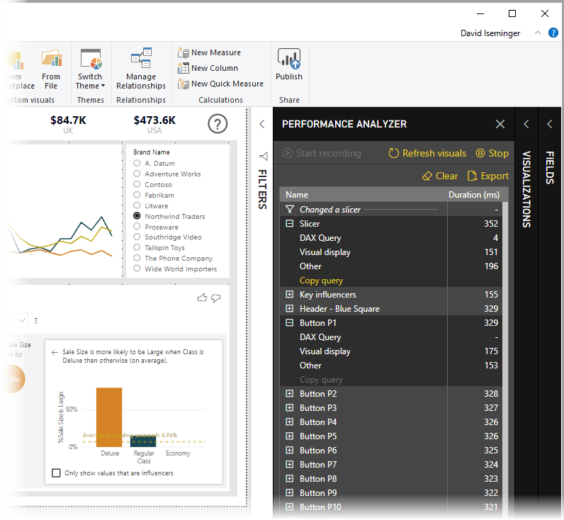 Power BI Performance Analyzer