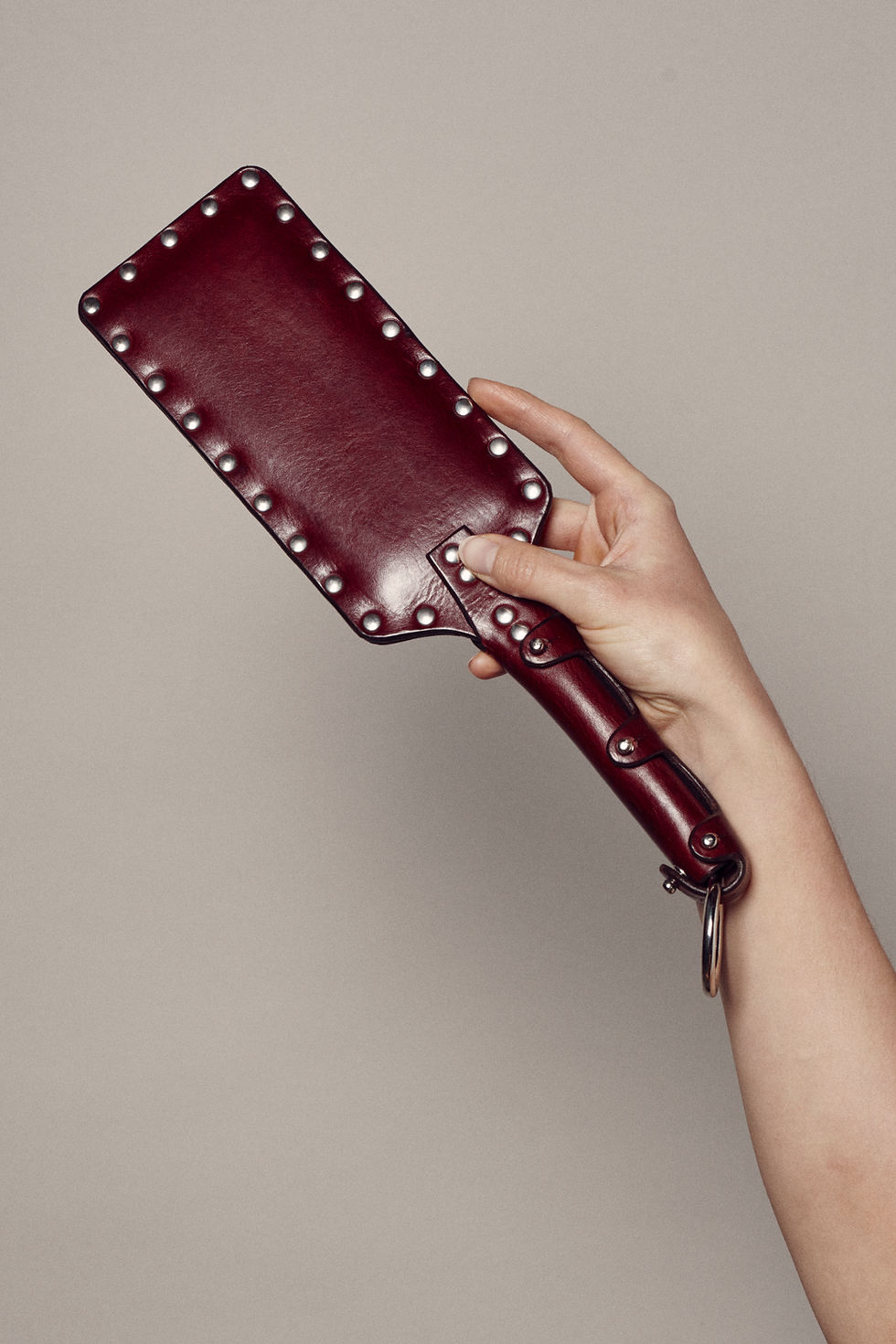 Paddle en Cuir Prune