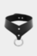 Collier Tronqué en Cuir Noir Unisexe