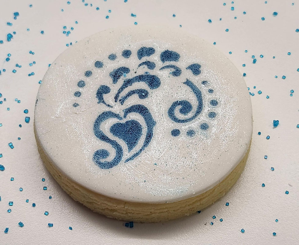 Blue Stenciled Cookie
