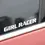 Thumbnail: GIRL RACER Motorcycle Stickers Car Window Bumper Mirror Decal 2 PC