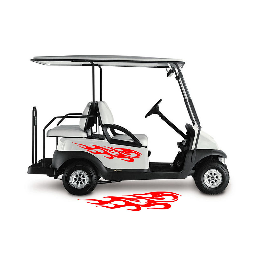 Golf Cart Flame Decal