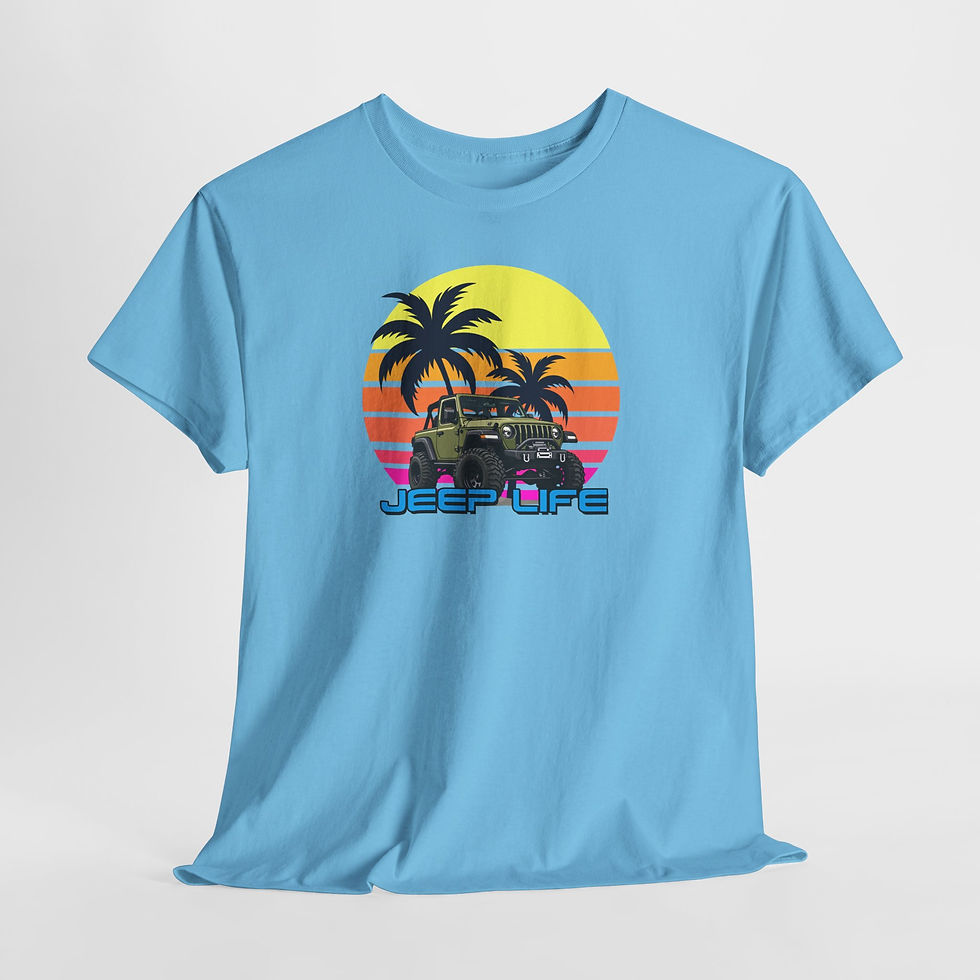 Thumbnail: Jeep Life Tee Retro Sunset Palm Unisex T-Shirt