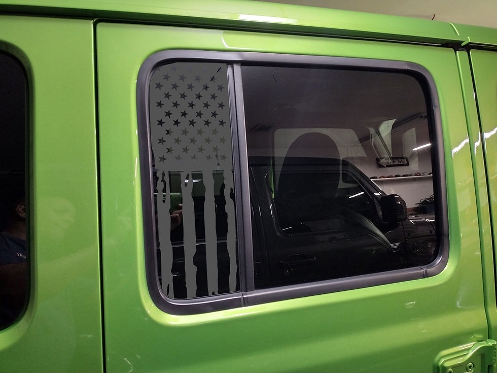 American Flag small window decal for jeep wrangler and gladiator