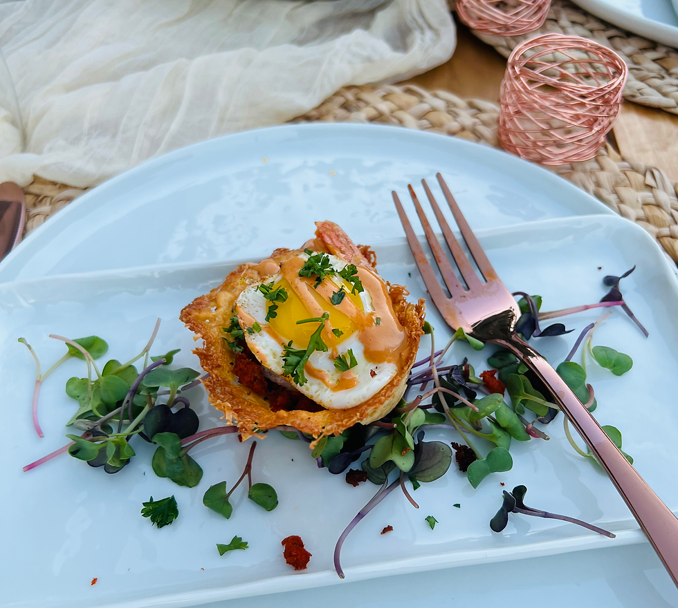 Manchego Nest w/Chorizo and Quail Egg