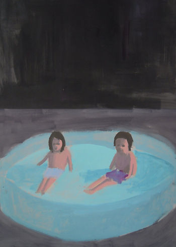 autumn, art, swimming pool