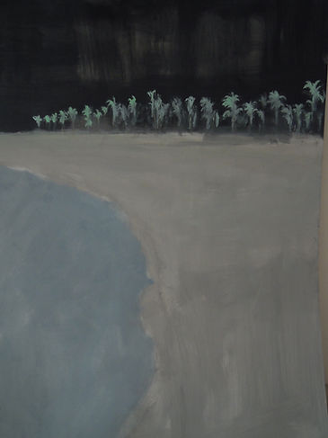beach, oil on panel
