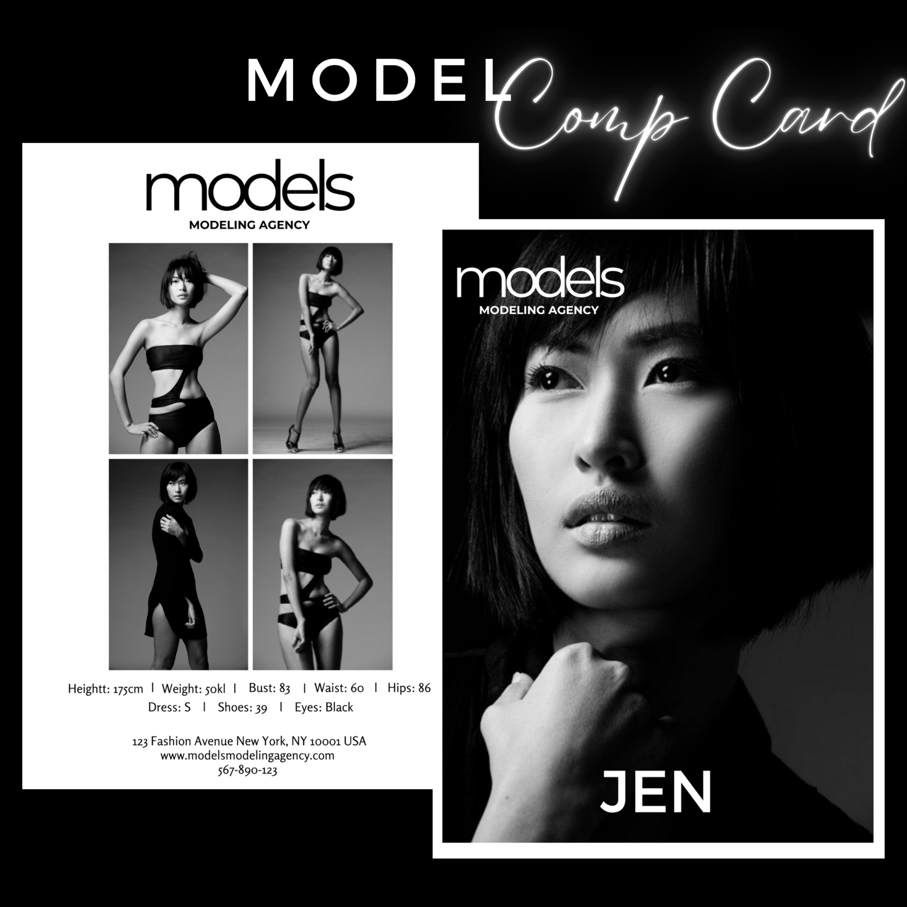 Editable Model Comp Card