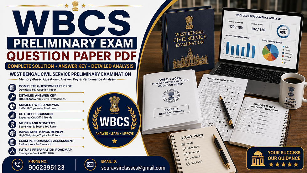 WBCS PRELIMINARY EXAM