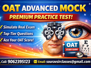 OAT Optometry Admission Test Advanced Mock | Premium Practice Test for Optometry Entrance Exam Preparation