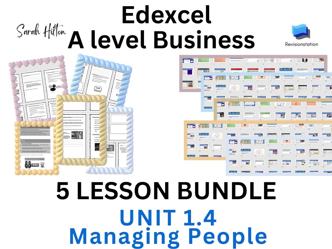 Edexcel A level business: Theme 1 whole unit 1.4 bundle
