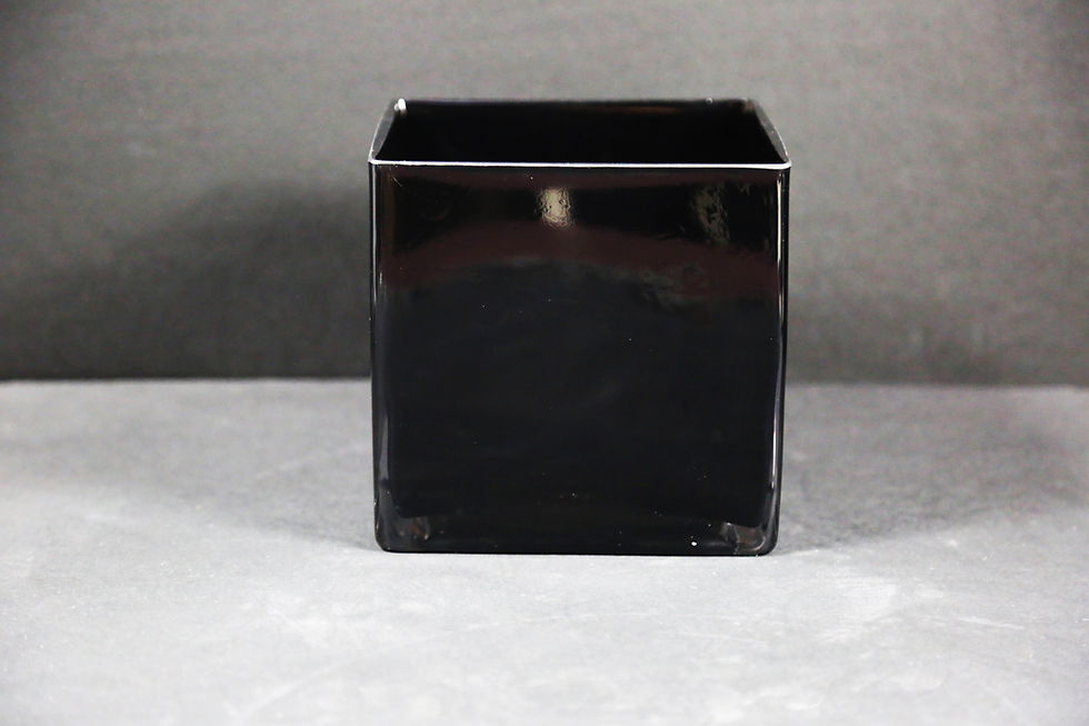Thumbnail: 6x6" Black Square Glass Vase