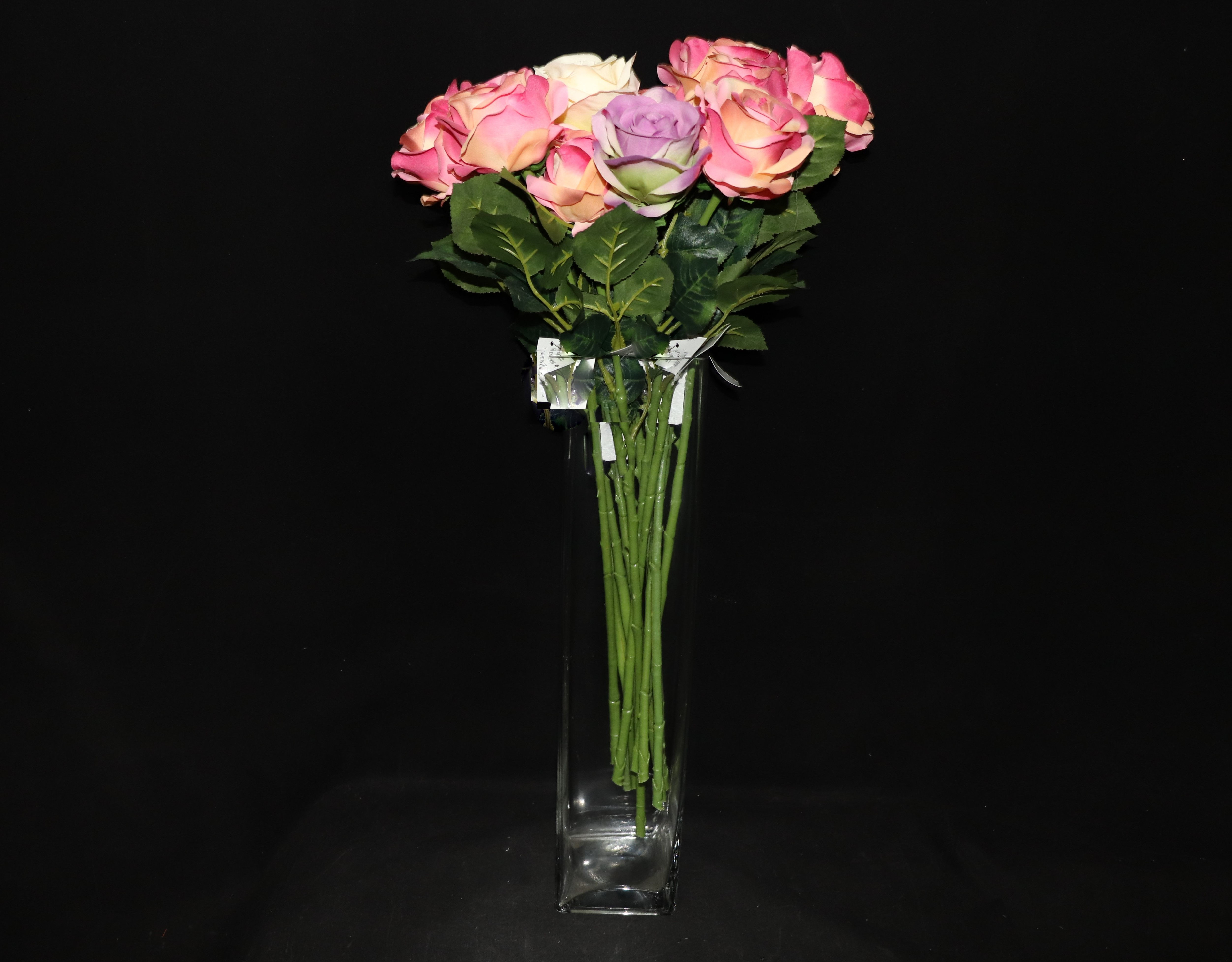 4x16" Tall Square glass vase