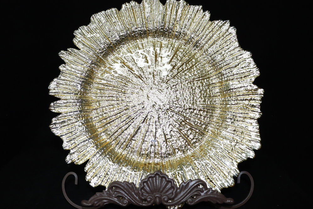 Glass Gold Reef Charger Plate GP0126Gd BNB Wholesale Inc.