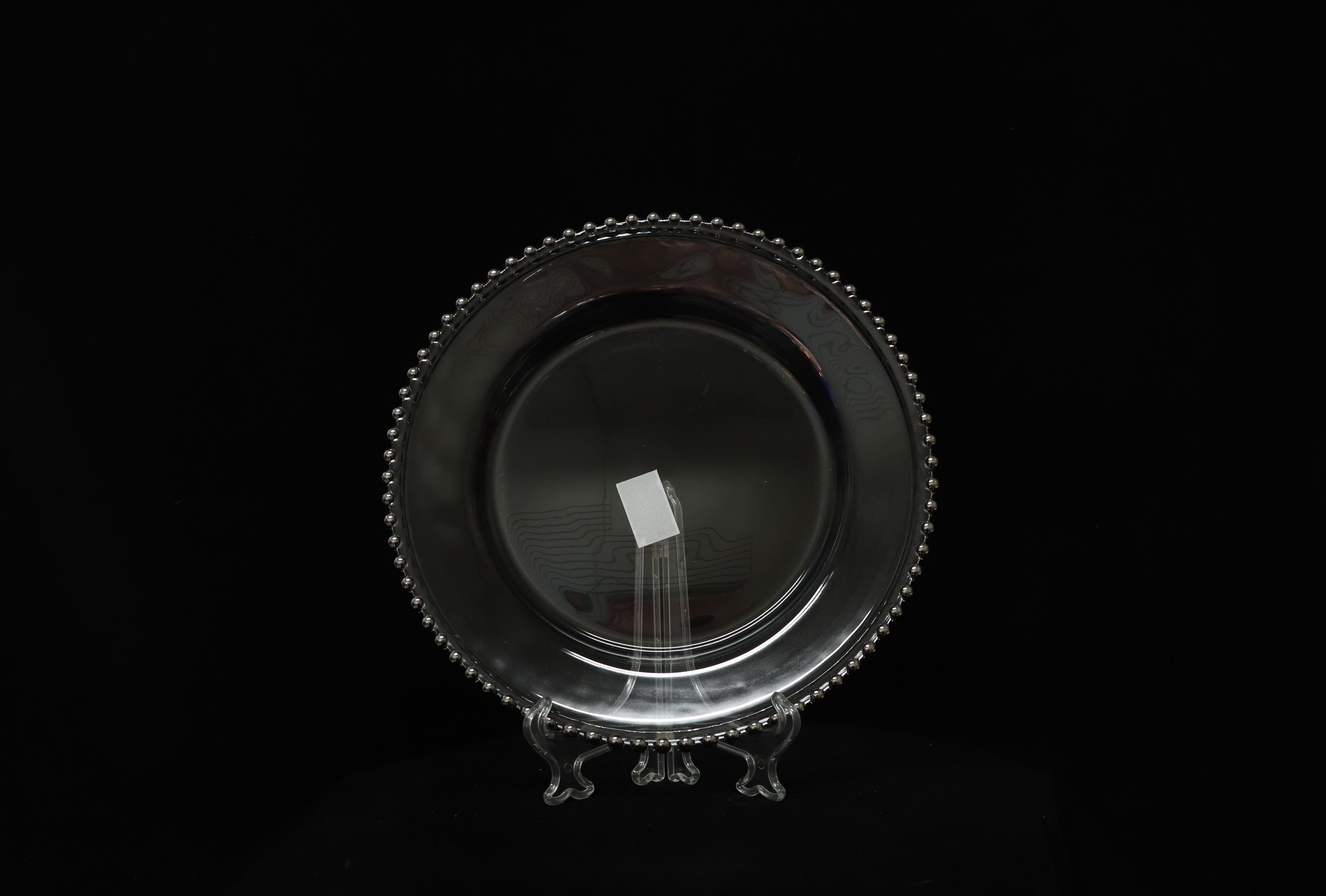 Plastic Silver Beaded Charger plate 13"