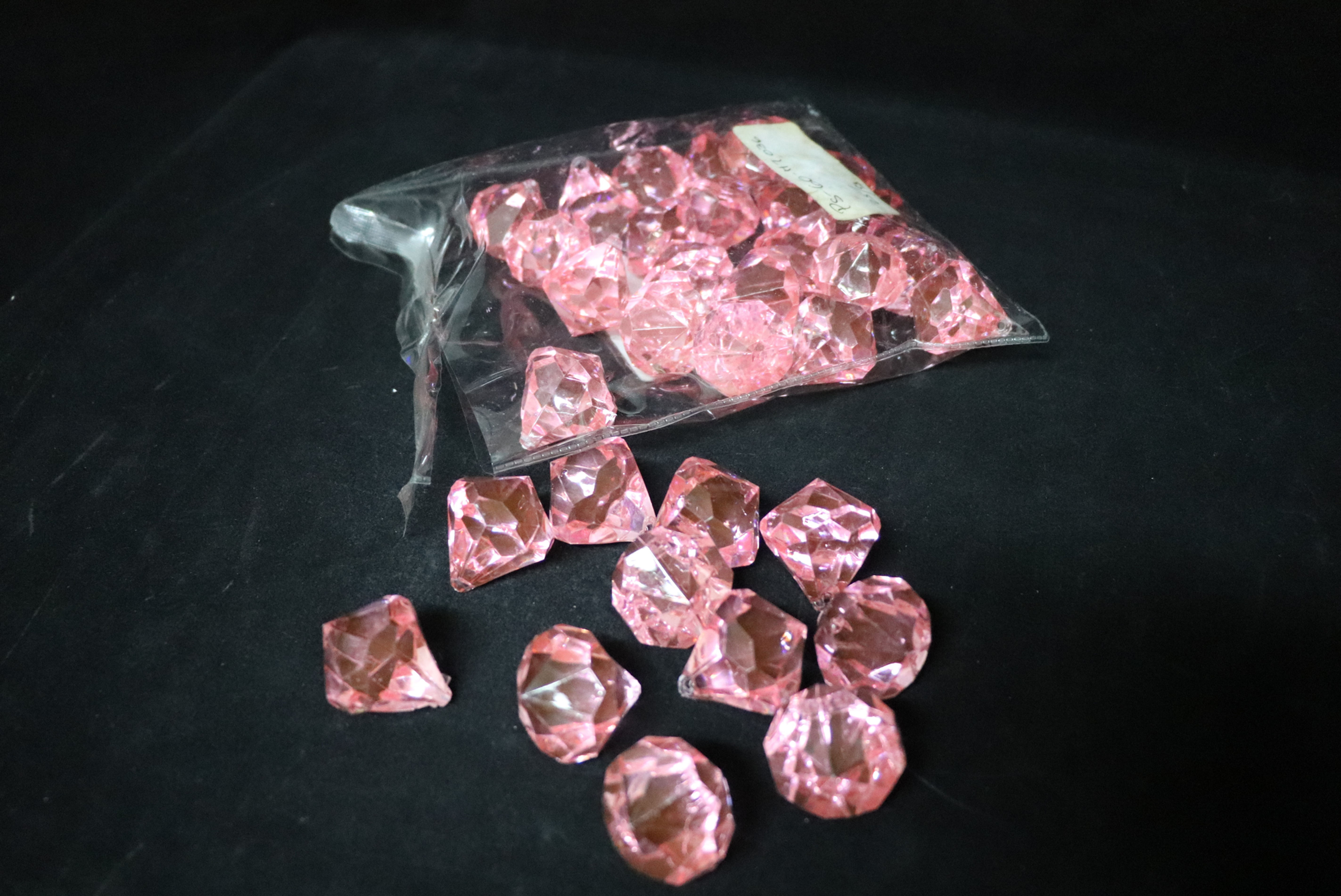 Pink Big Diamond-Shaped Stone w/hole
