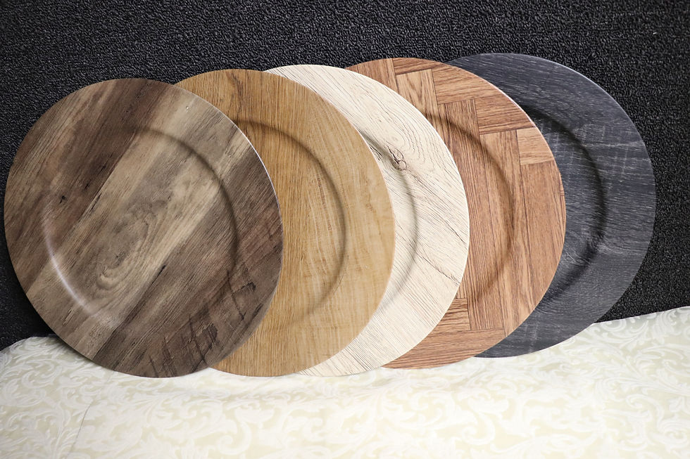 Thumbnail: Wood look Plastic Plate 13"