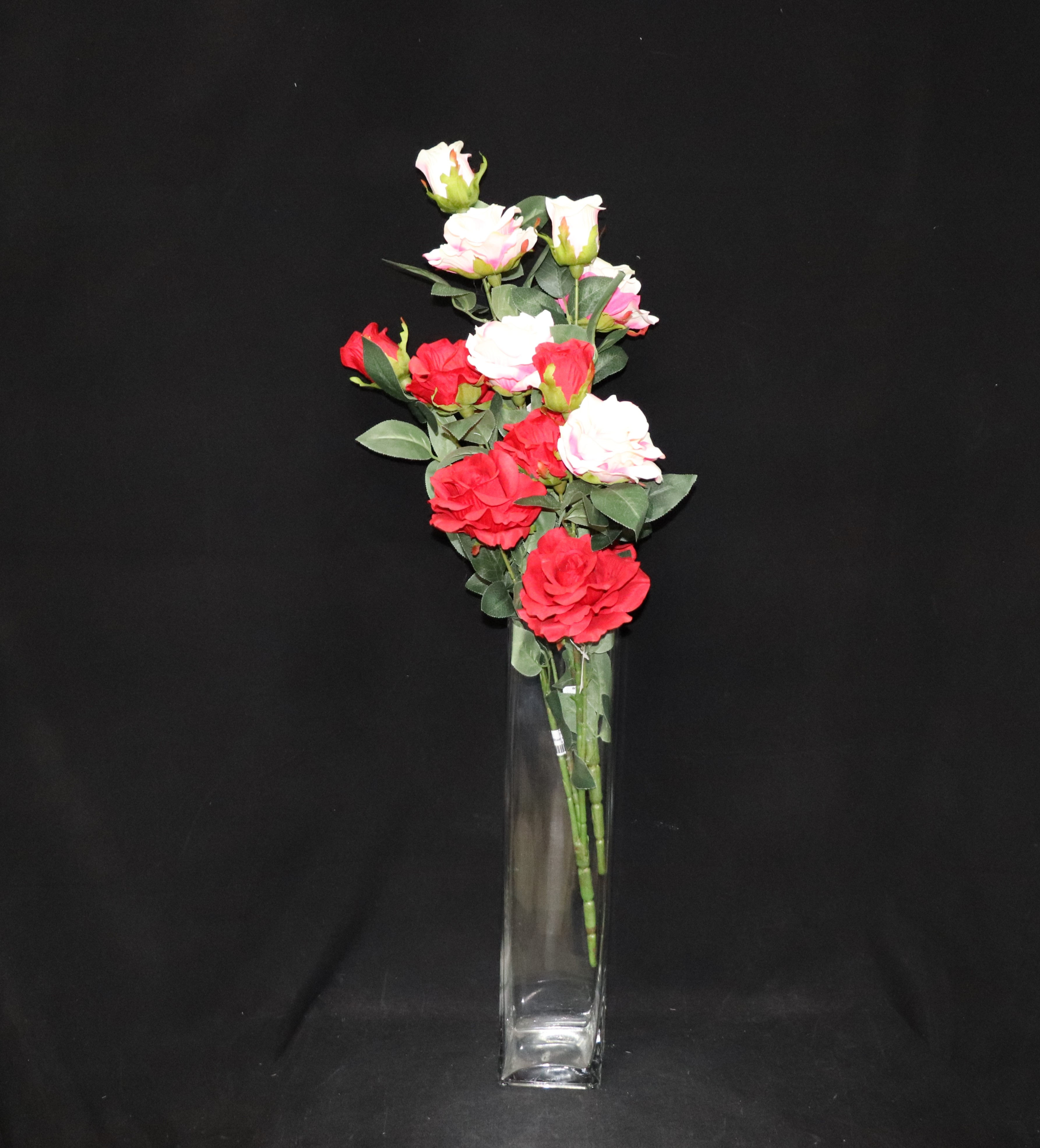 4x18" Tall Square glass vase