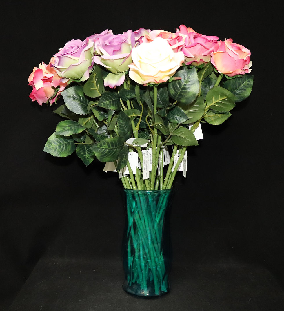 Thumbnail: 9" Swirl Rose glass vase