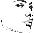 facial profile illustration black and wh