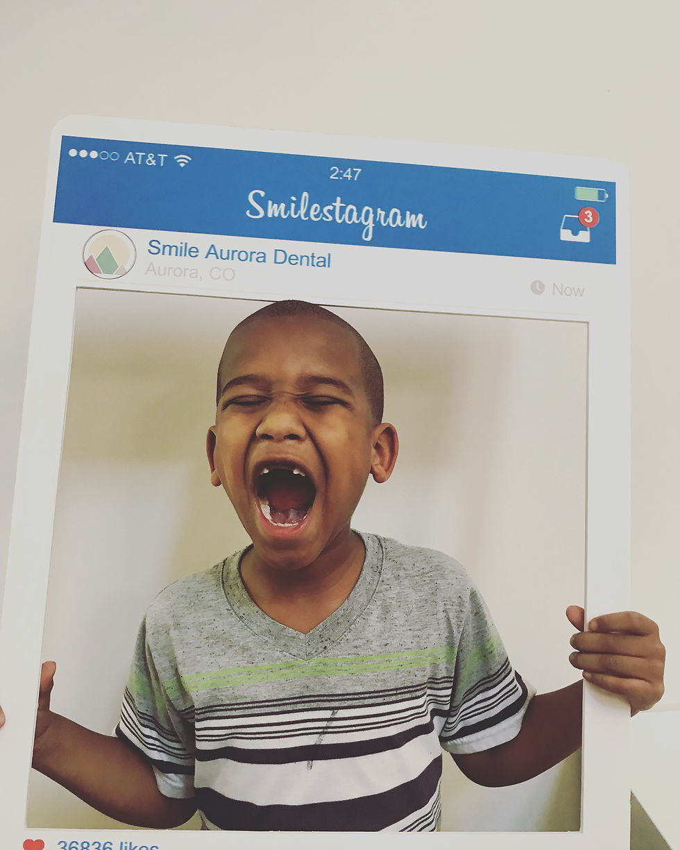 Showing off his cool front teeth.