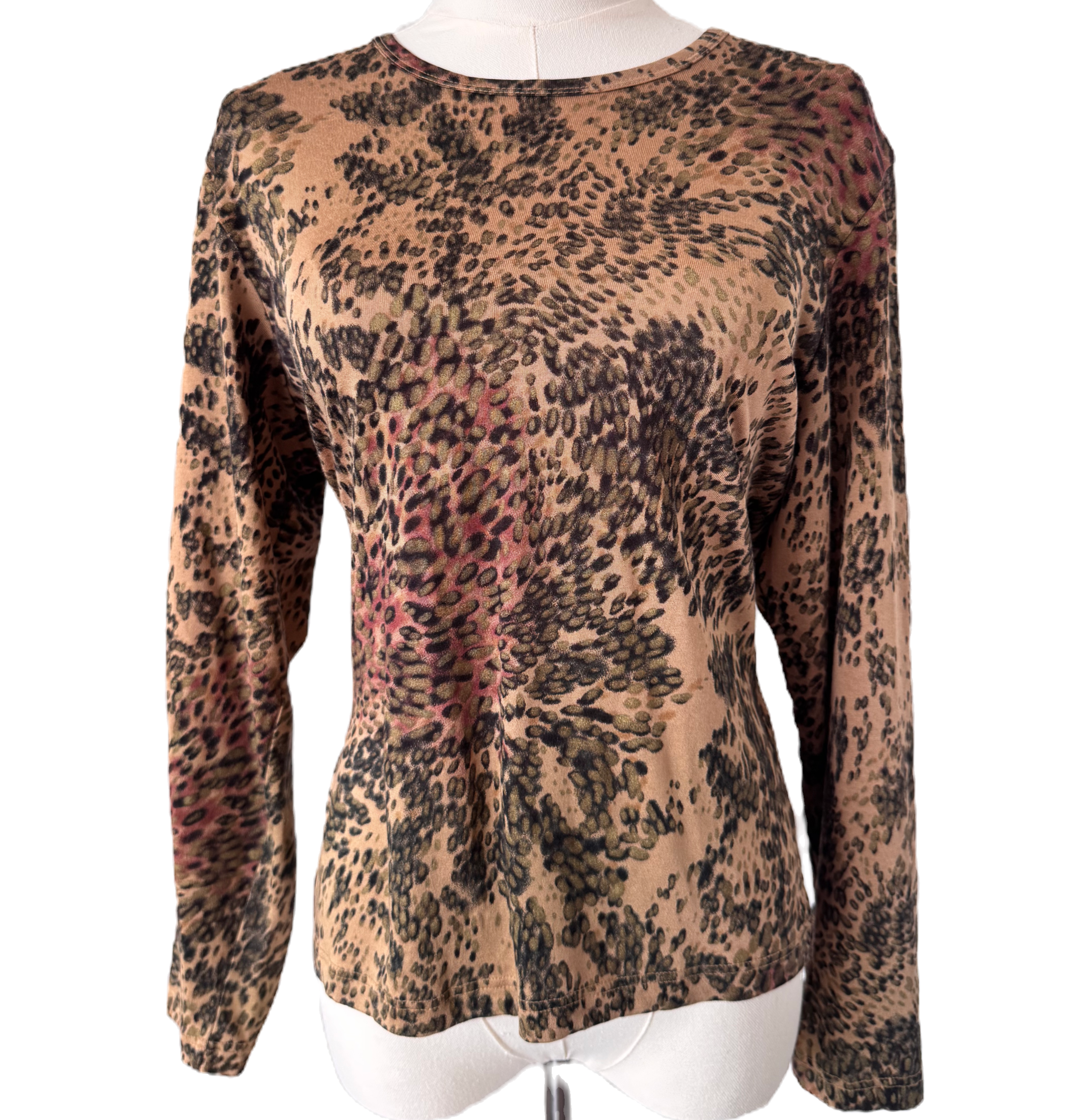 Printed Silk Blend Long-Sleeve