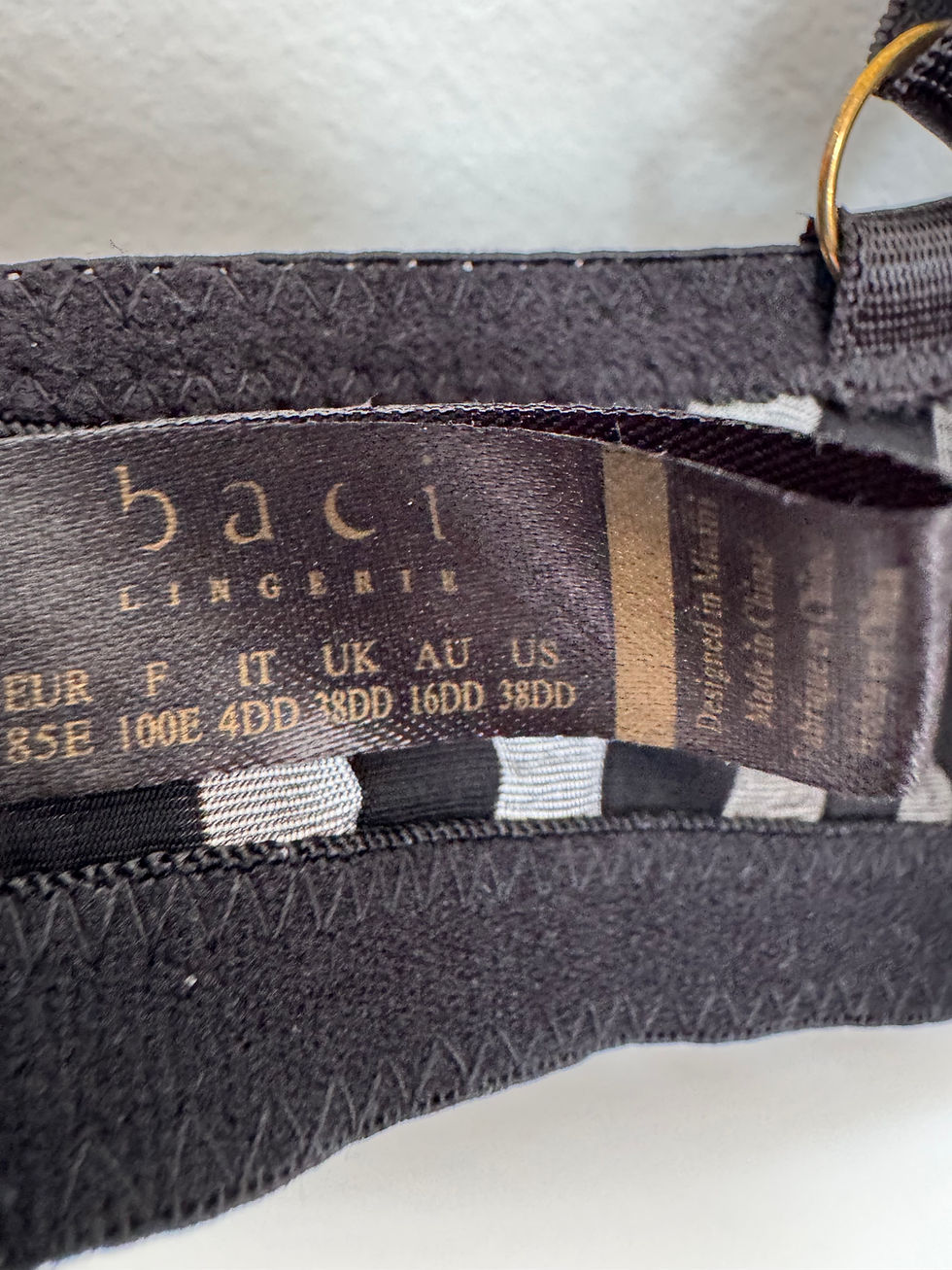 Thumbnail: Sheer Black Stripe Mesh Bra: Baci