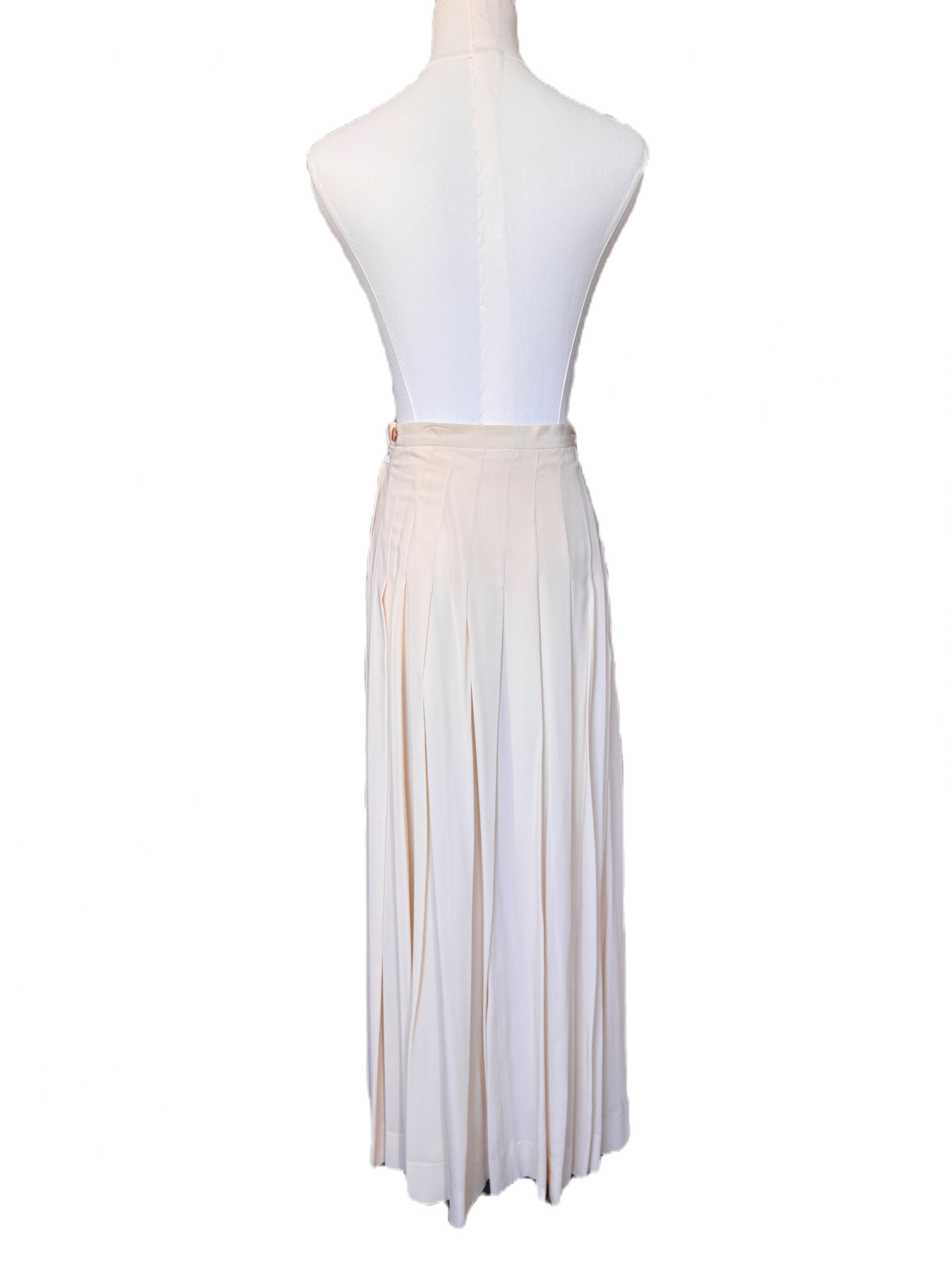 White Pleated Midi Skirt: Georgio Armani