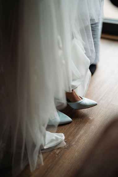 Wedding shoes. something blue. colorado wedding. getting ready photos.