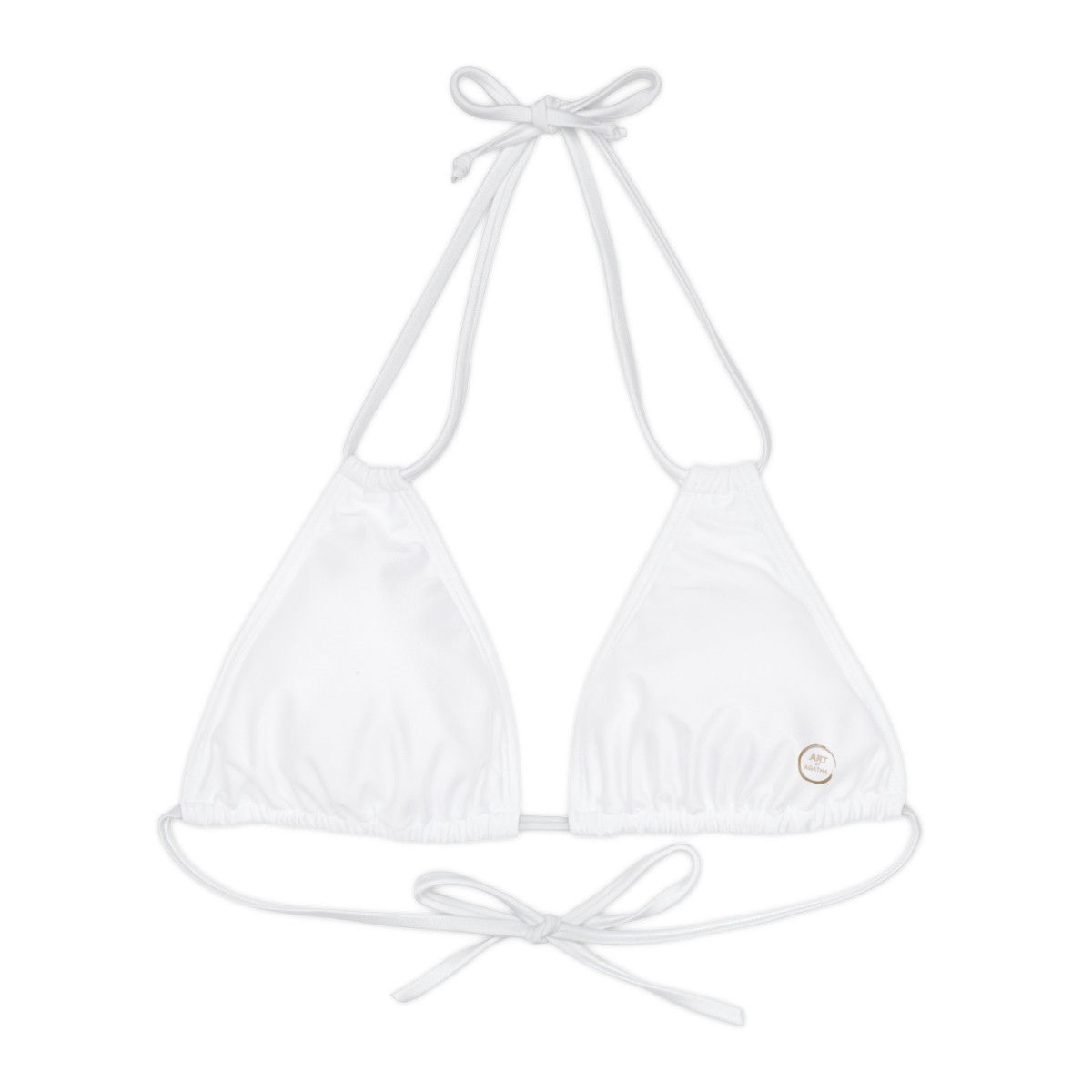 Strappy Triangle Bikini Top by Agatha - White
