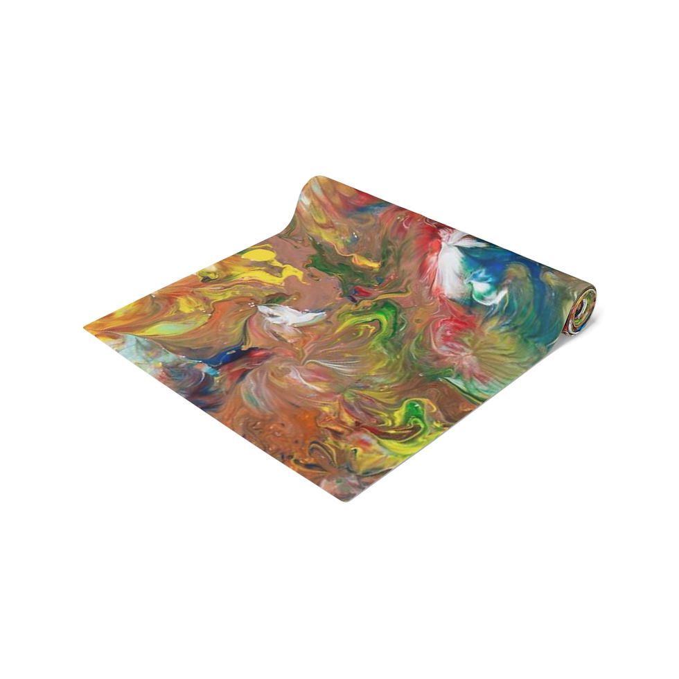 Thumbnail: Table Runner (Cotton, Poly) by Agatha - Fancy Flowers Blue