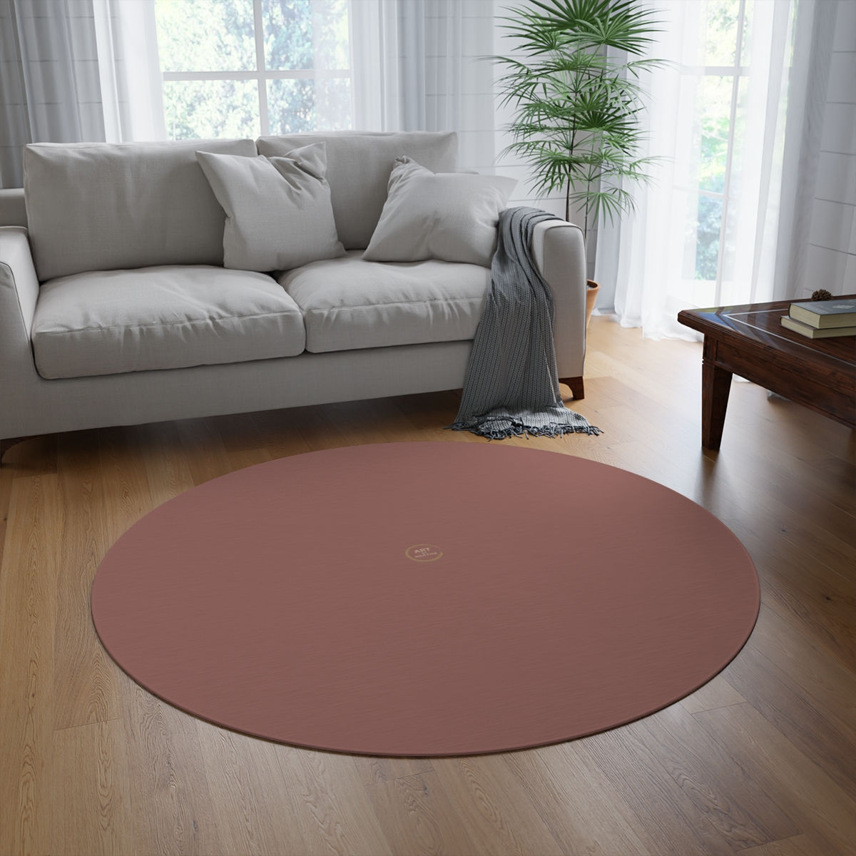 Round Rug by Agatha - Aubergine