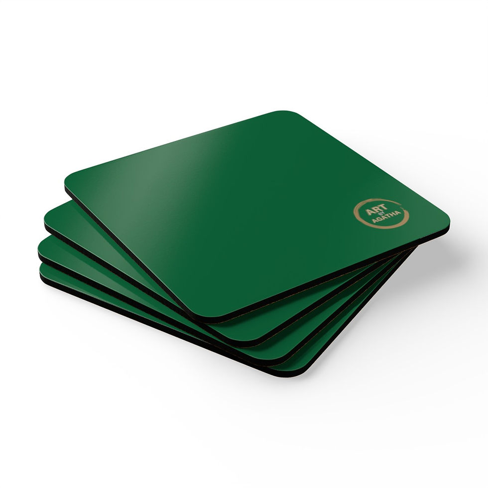 Miniaturbild: Corkwood Coaster Set by Agatha - Pine Green